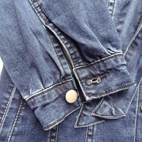 Joe's Jeans Girl's Blake Denim Dress Belted Dark Wash Button Long Sleeves XL/16 - Picture 10 of 12